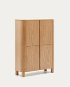 Japandi Highboard Salaya – Eschenfurnier, Natur, 100 × 134 cm – weitere Ansicht