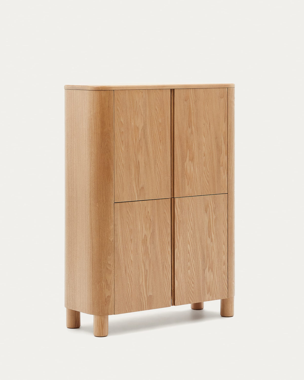 Japandi Highboard Salaya – Eschenfurnier, Natur, 100 × 134 cm – weitere Ansicht