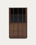 Japandi Vitrine Onix – Walnussfurnier, Dunkelbraun, 100 × 170 cm – Produktansicht