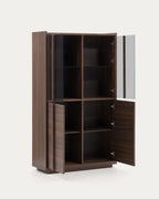 Japandi Vitrine Onix – Walnussfurnier, Dunkelbraun, 100 × 170 cm – weitere Ansicht