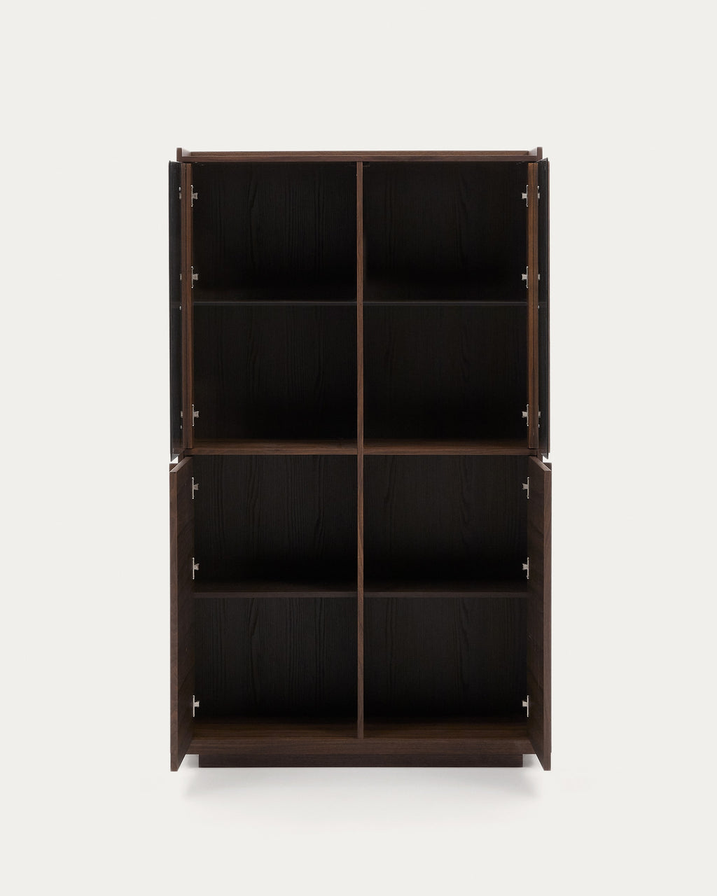 Japandi Vitrine Onix – Walnussfurnier, Dunkelbraun, 100 × 170 cm – weitere Ansicht