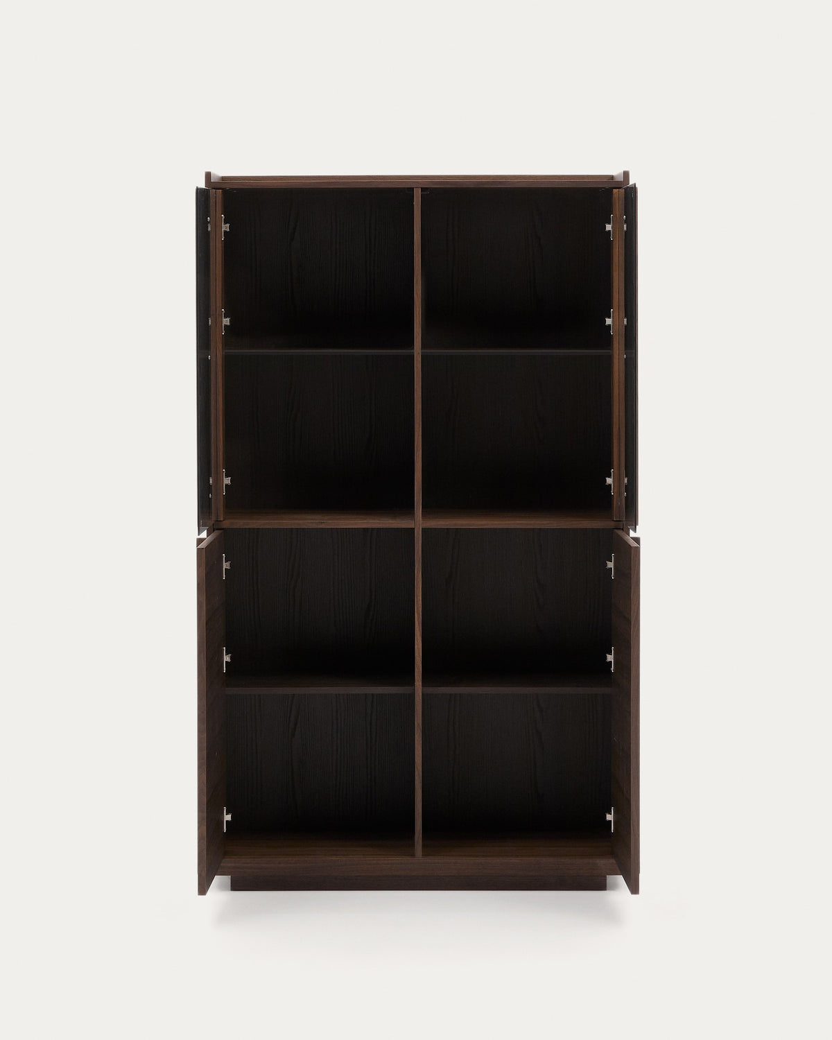Japandi Vitrine Onix – Walnussfurnier, Dunkelbraun, 100 × 170 cm – weitere Ansicht