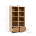 Japandi Vitrine Helvine – Eichenfurnier, Natur, 100 × 174 cm – weitere Ansicht