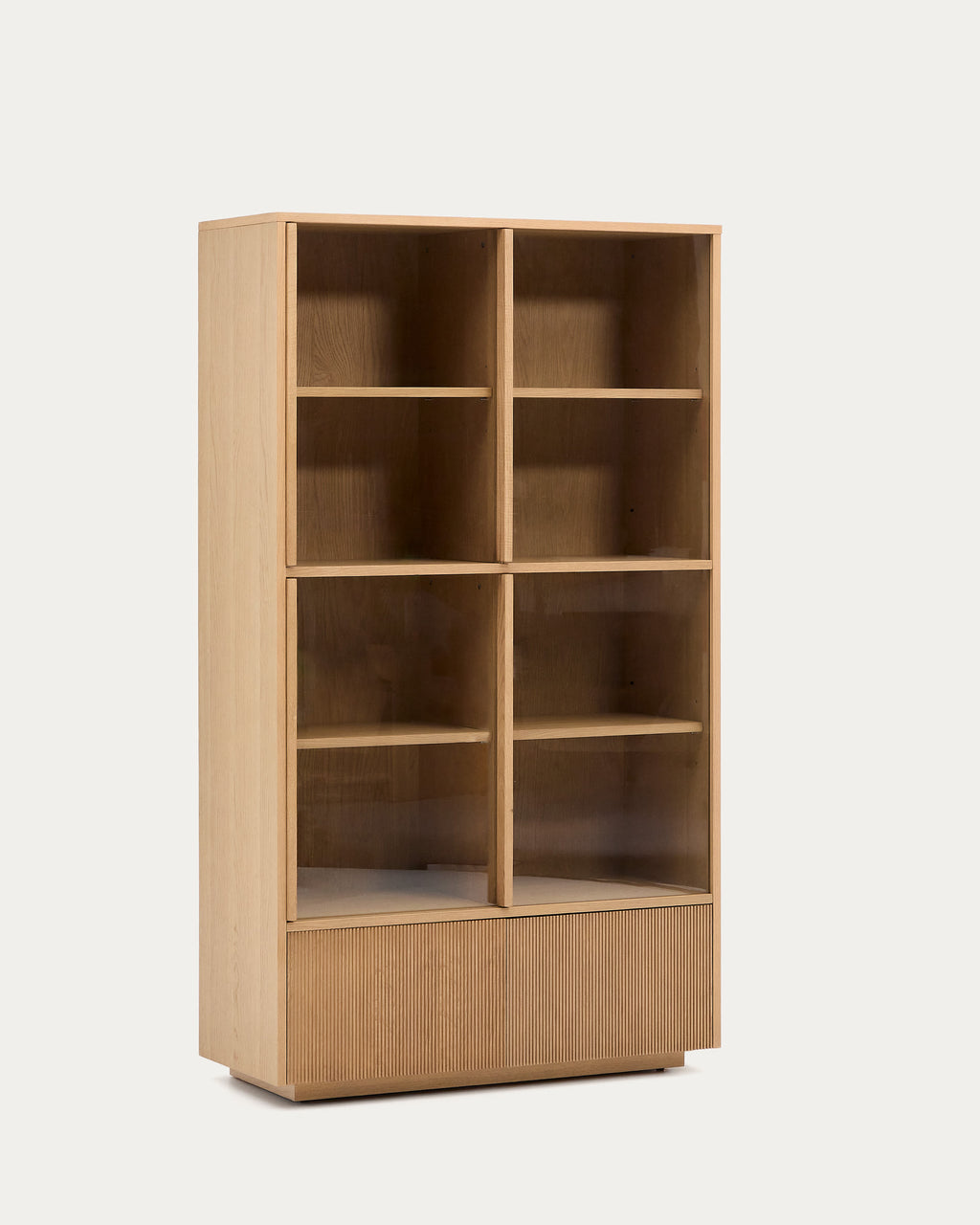 Japandi Vitrine Helvine – Eichenfurnier, Natur, 100 × 174 cm – weitere Ansicht