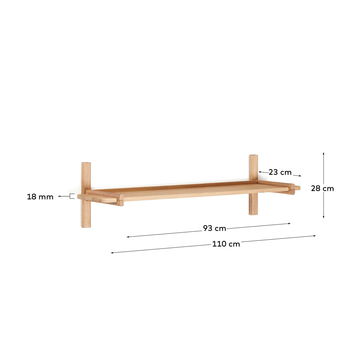 Japandi Regal Sitra – Natur, 1er-Set, Natur, 110 cm – weitere Ansicht