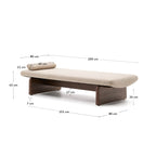 Japandi Chaiselongue Topaz – Chenille, Beige, 200 cm – weitere Ansicht