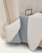 Japandi Bett Arvian – Chenille, Beige, 180 × 200 cm – weitere Ansicht