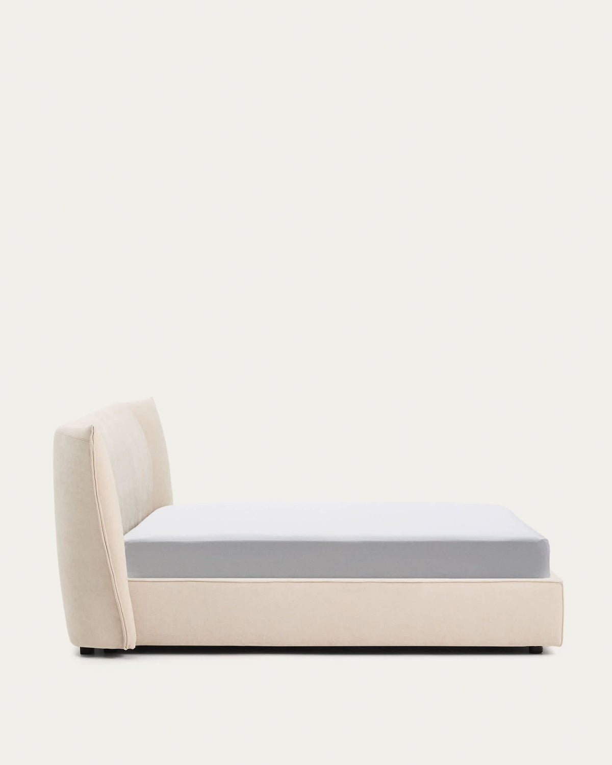 Japandi Bett Arvian – Chenille, Beige, 180 × 200 cm – weitere Ansicht