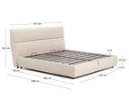 Japandi Bett Dafra – Chenille, Beige, 180 × 200 cm – weitere Ansicht