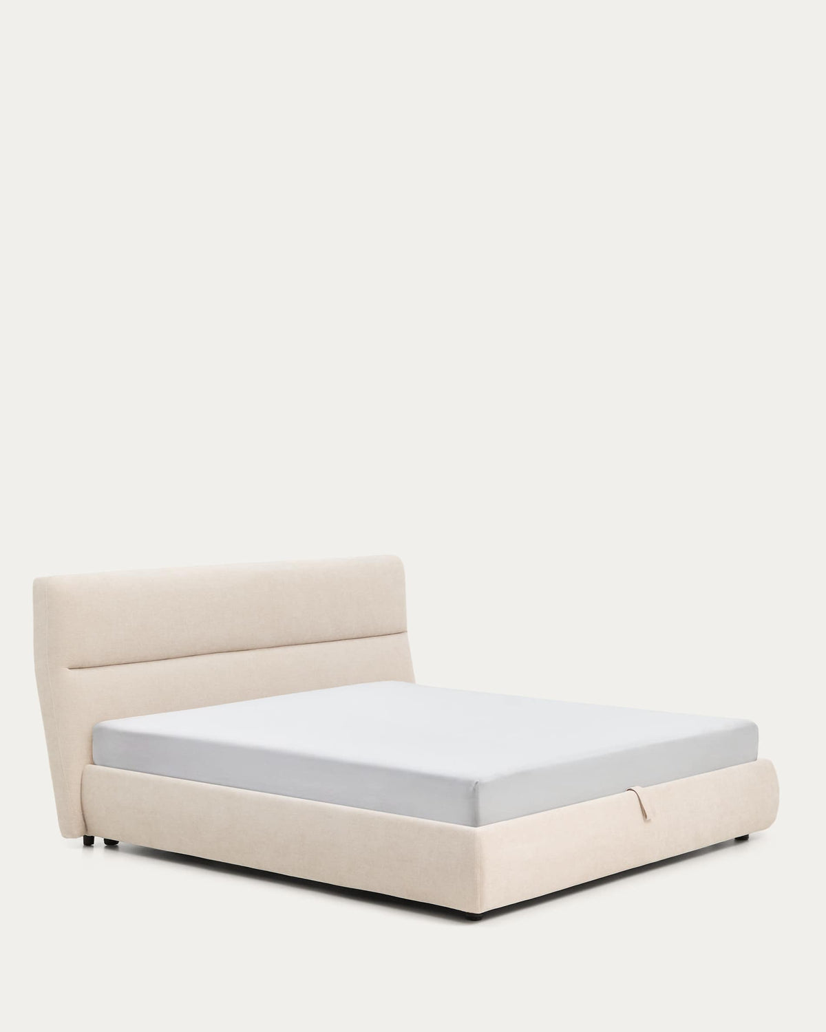 Japandi Bett Dafra – Chenille, Beige, 180 × 200 cm – weitere Ansicht