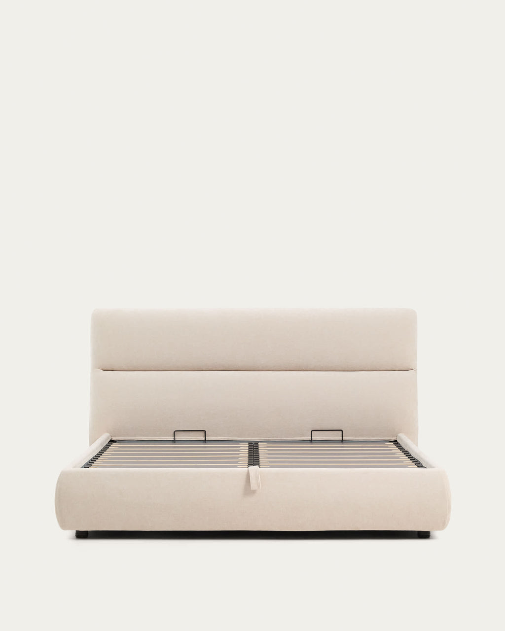 Japandi Bett Dafra – Chenille, Beige, 180 × 200 cm – weitere Ansicht