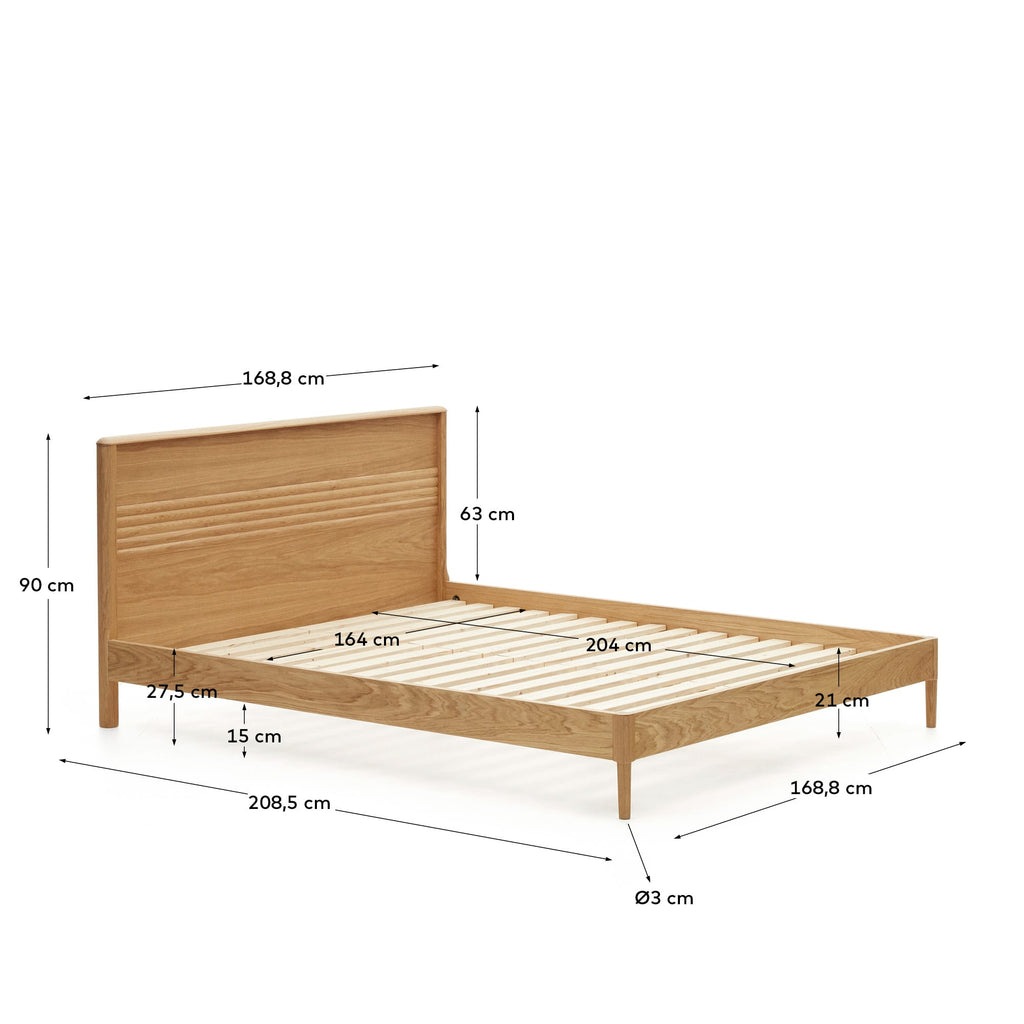Japandi Bett Lenon – Eichenfurnier, Natur, 160 × 200 cm – weitere Ansicht
