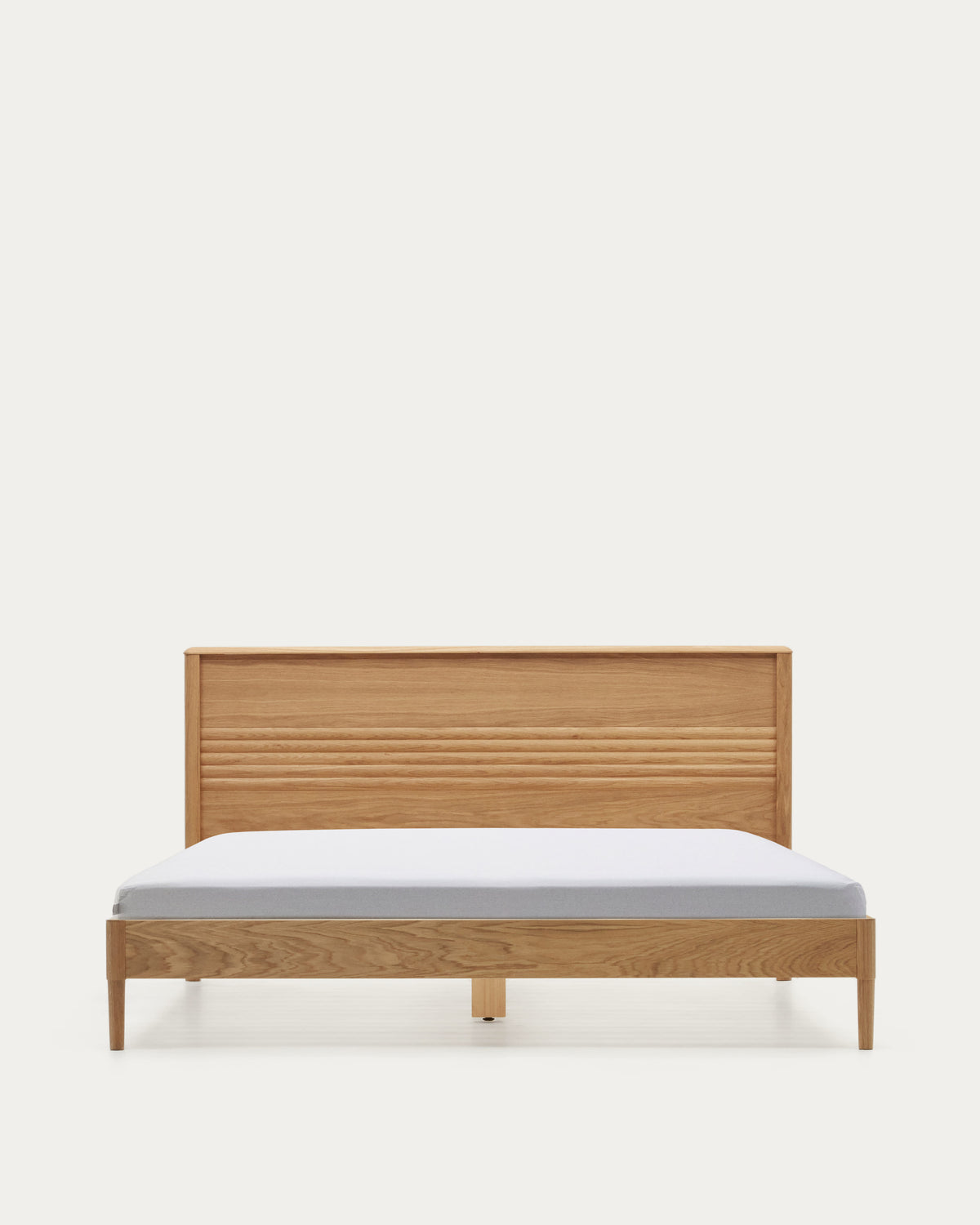 Japandi Bett Lenon – Eichenfurnier, Natur, 160 × 200 cm – Produktansicht