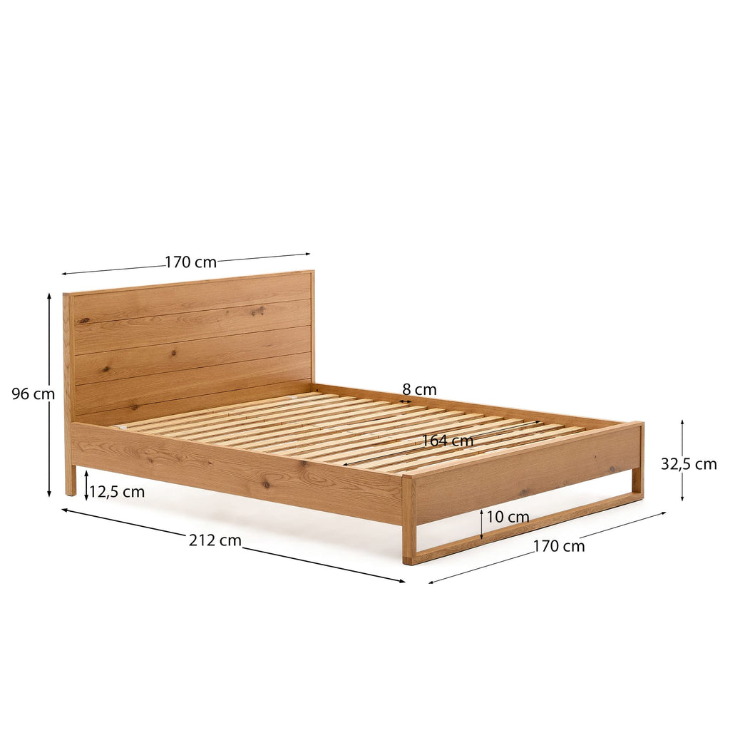 Japandi Bett Alguema – Eiche, Natur, 160 × 200 cm – weitere Ansicht