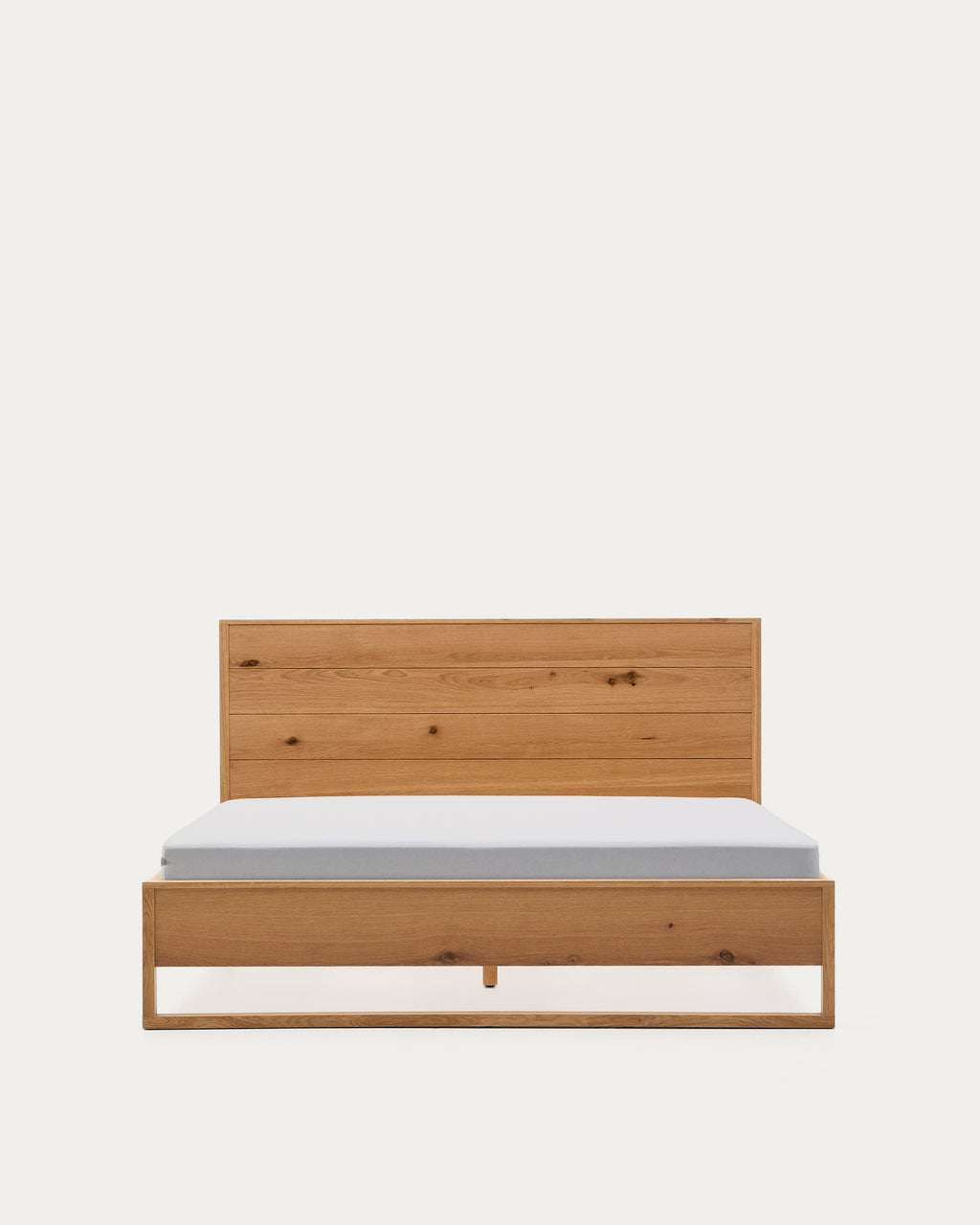 Japandi Bett Alguema – Eiche, Natur, 160 × 200 cm – Produktansicht