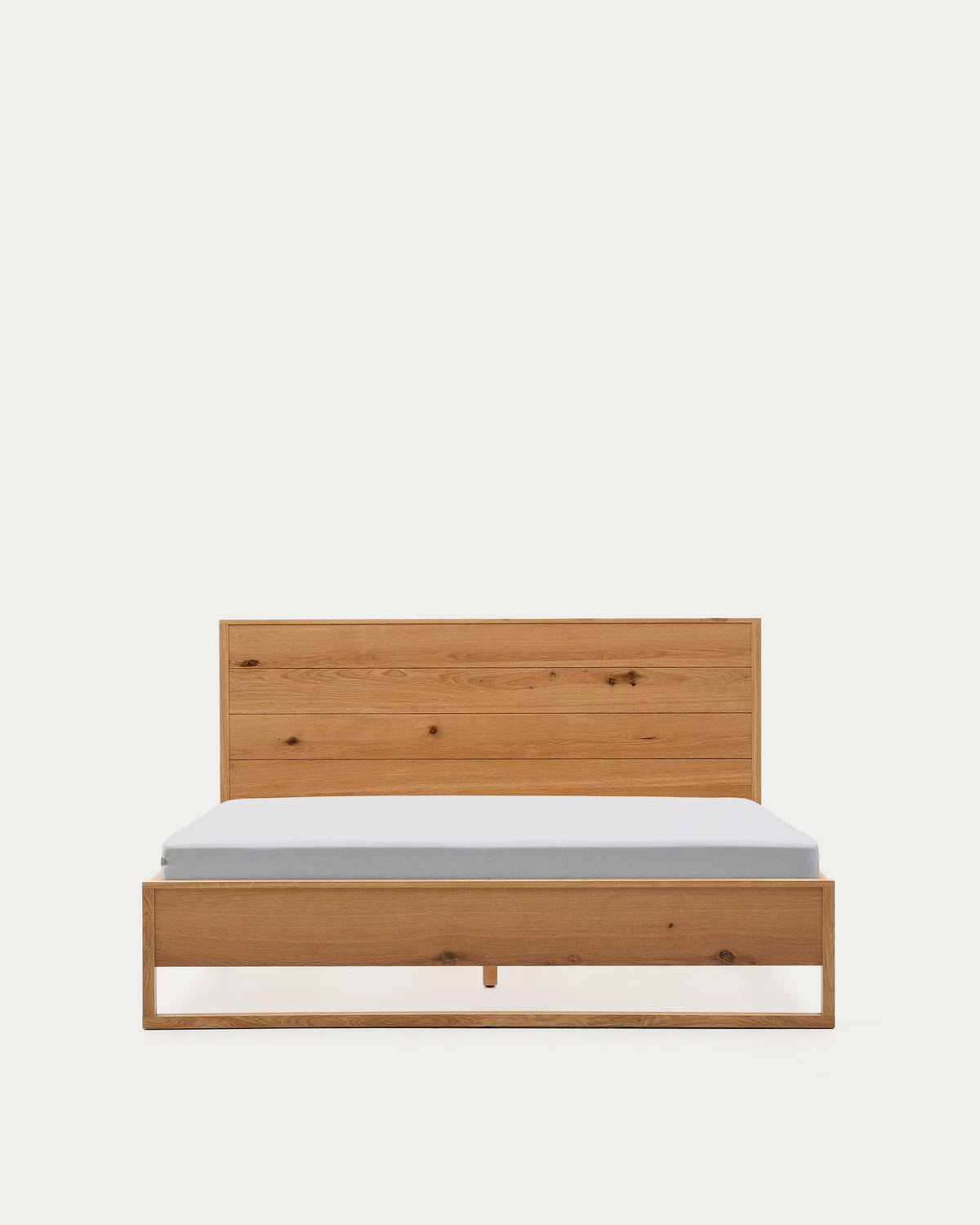 Japandi Bett Alguema – Eiche, Natur, 160 × 200 cm – Produktansicht