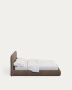 Japandi Bett Martina – Stoff, Braun, 160 × 200 cm – weitere Ansicht