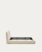 Japandi Bett Martina – Bouclé, Ecru, 180 × 200 cm – weitere Ansicht