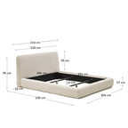 Japandi Bett Martina – Bouclé, Ecru, 180 × 200 cm – weitere Ansicht