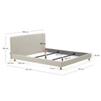 Japandi Bett Valma – Chenille, Perle, 180 × 200 cm – weitere Ansicht