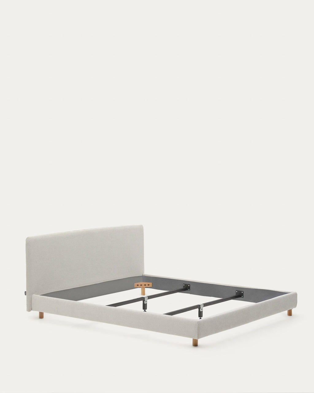 Japandi Bett Valma – Chenille, Perle, 180 × 200 cm – weitere Ansicht