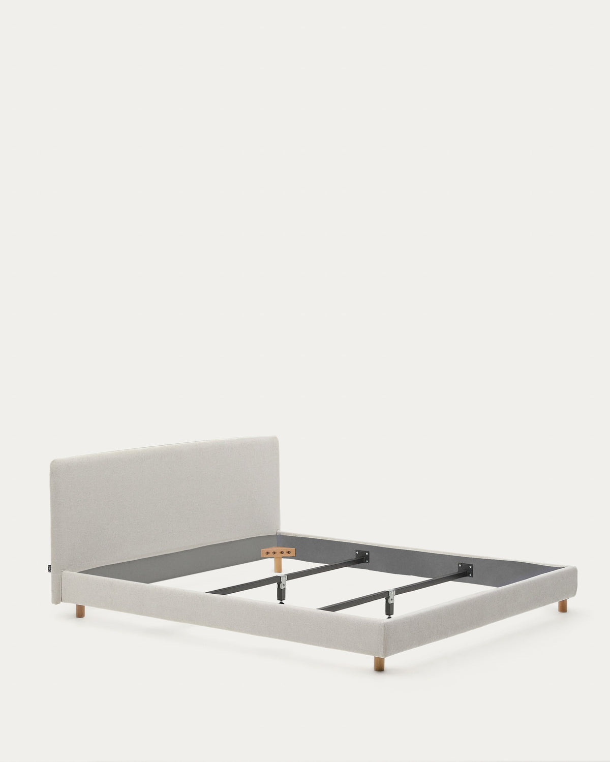 Japandi Bett Valma – Chenille, Perle, 180 × 200 cm – weitere Ansicht