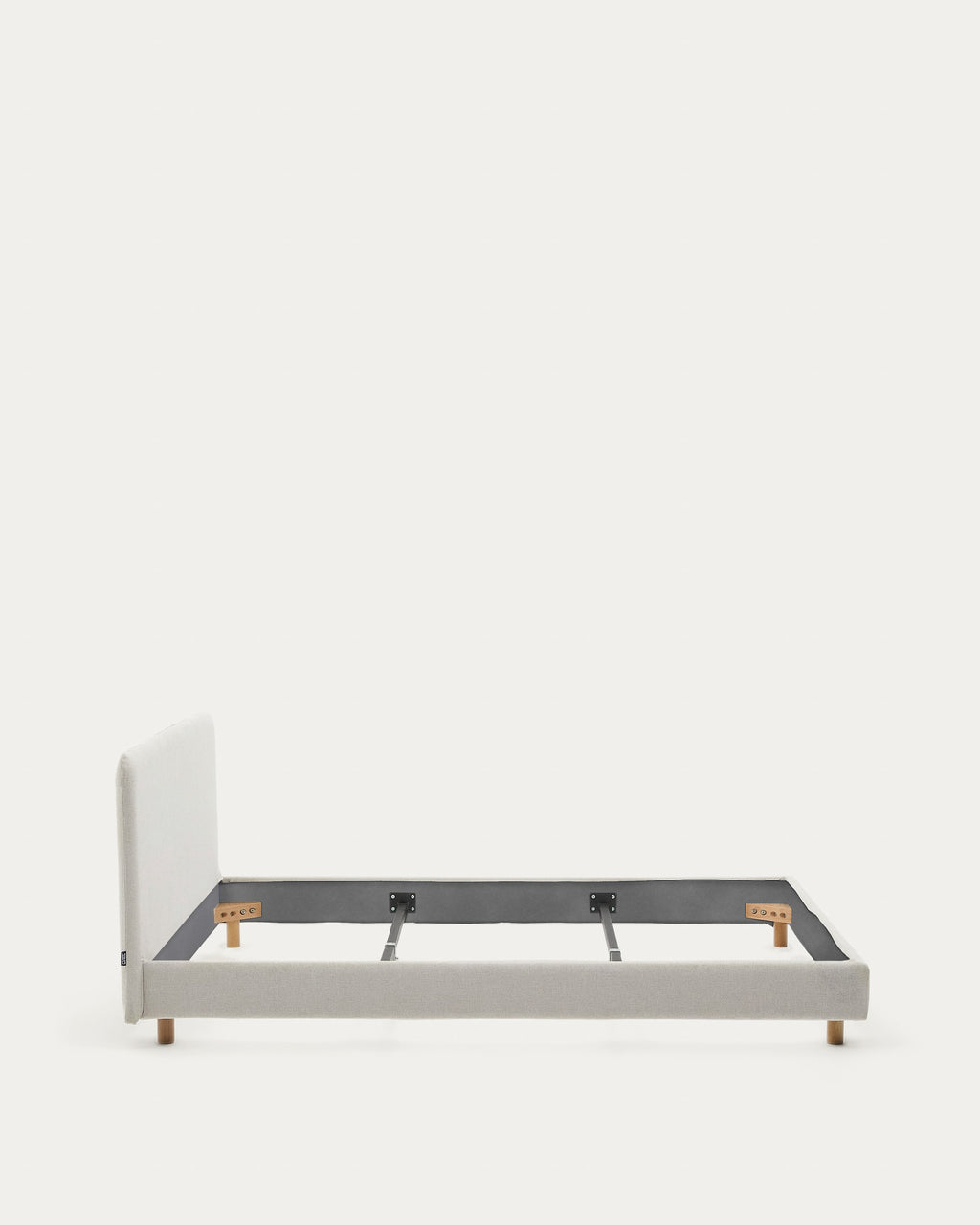 Japandi Bett Valma – Chenille, Perle, 180 × 200 cm – weitere Ansicht