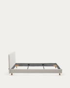 Japandi Bett Valma – Chenille, Perle, 180 × 200 cm – weitere Ansicht