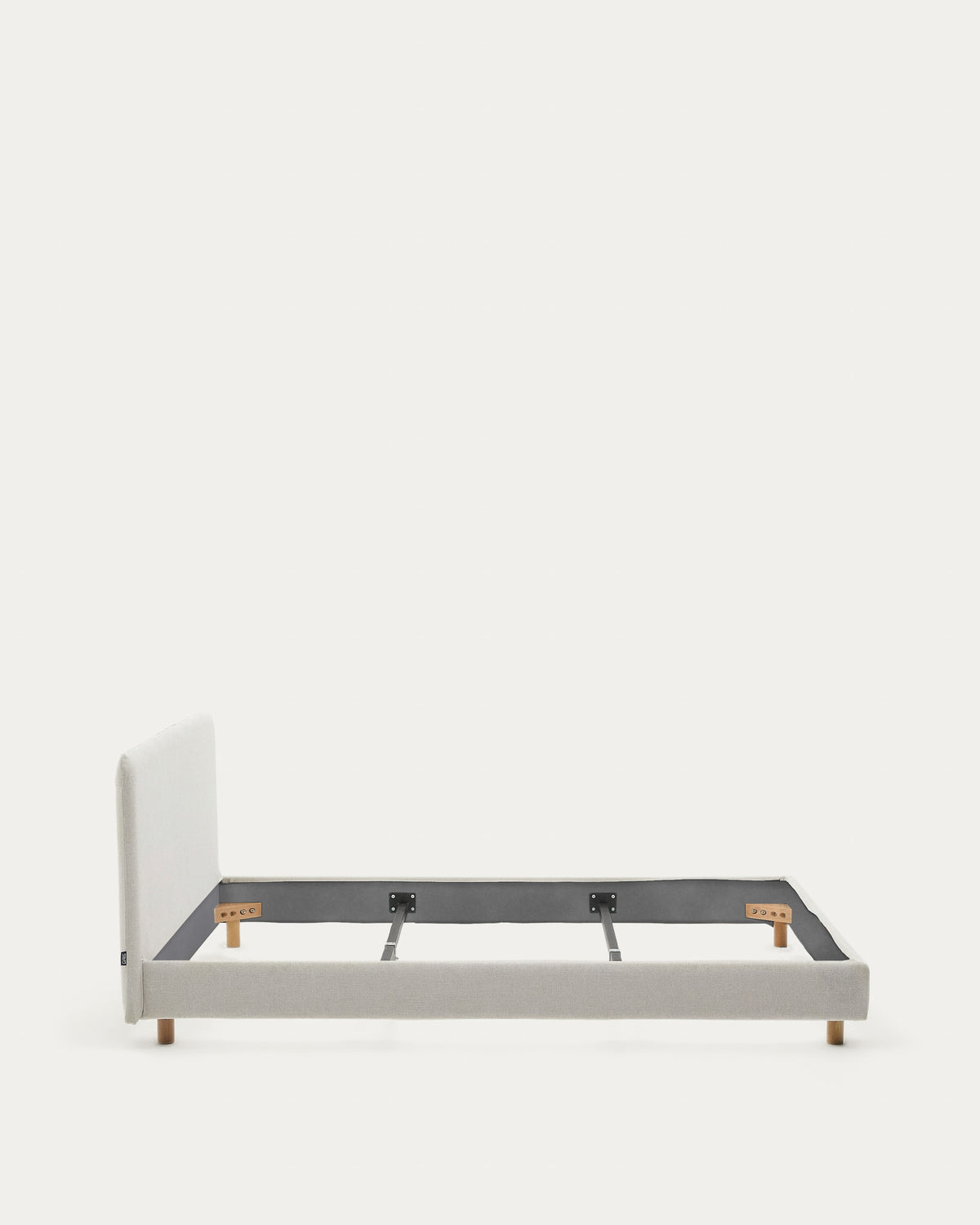 Japandi Bett Valma – Chenille, Perle, 180 × 200 cm – weitere Ansicht