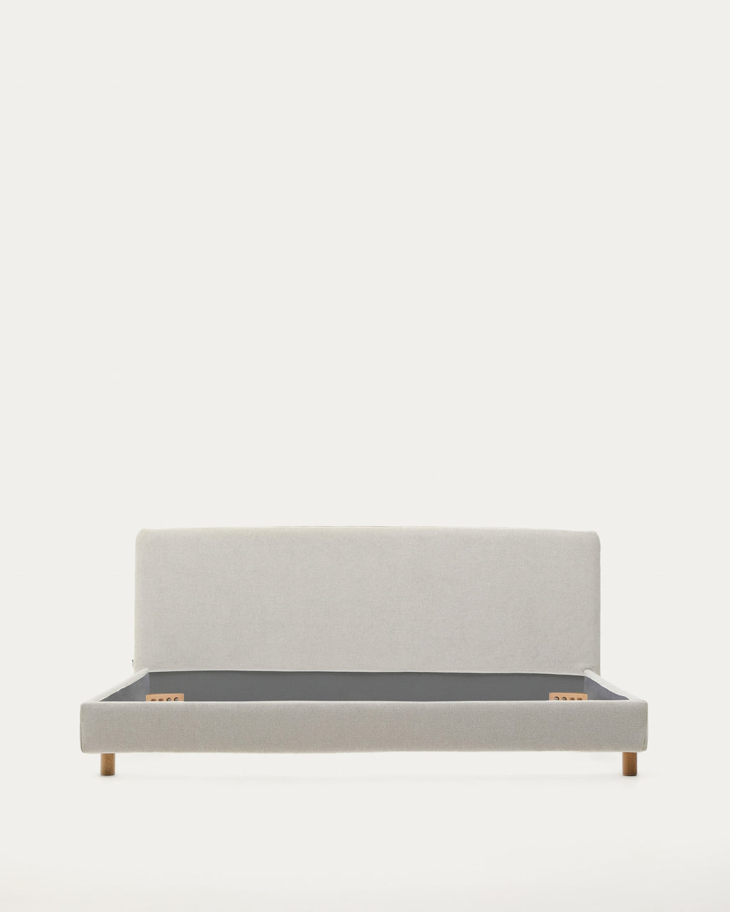 Japandi Bett Valma – Chenille, Perle, 180 × 200 cm – weitere Ansicht