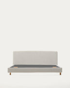 Japandi Bett Valma – Chenille, Perle, 180 × 200 cm – weitere Ansicht