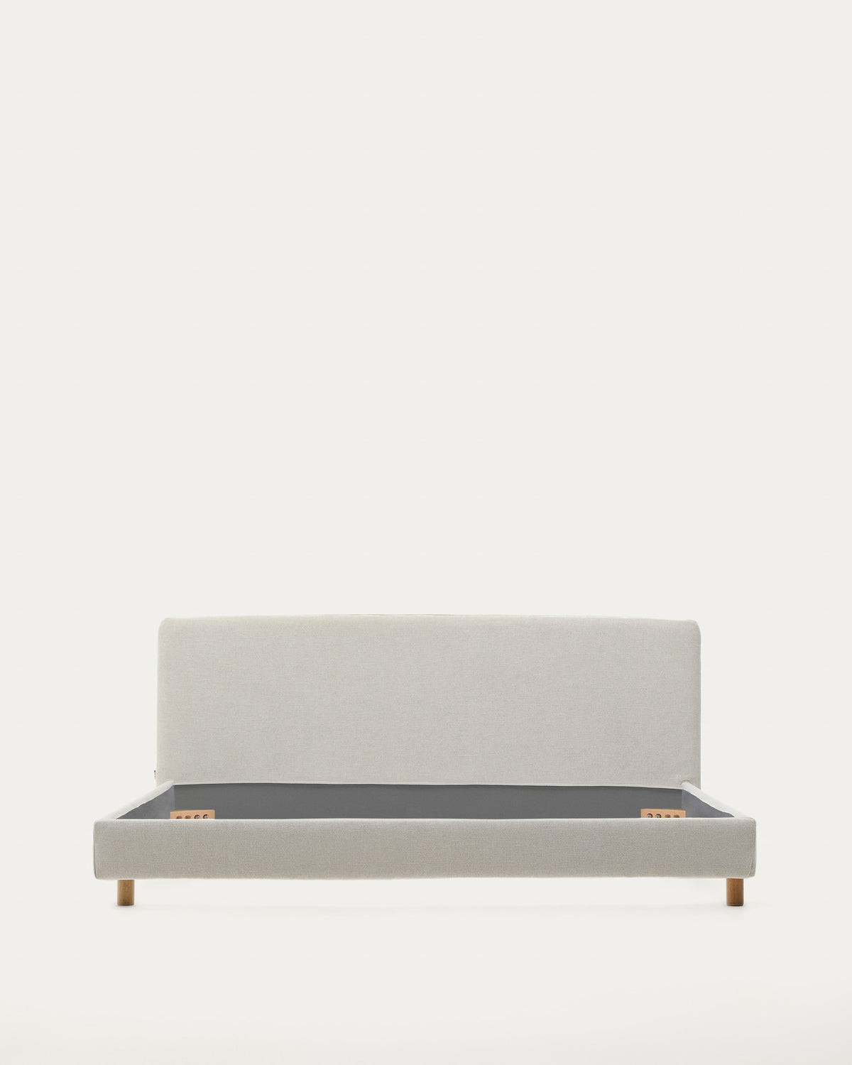 Japandi Bett Valma – Chenille, Perle, 180 × 200 cm – weitere Ansicht