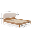 Japandi Bett Octavia – Eschenfurnier, Weiß, 180 × 200 cm – weitere Ansicht