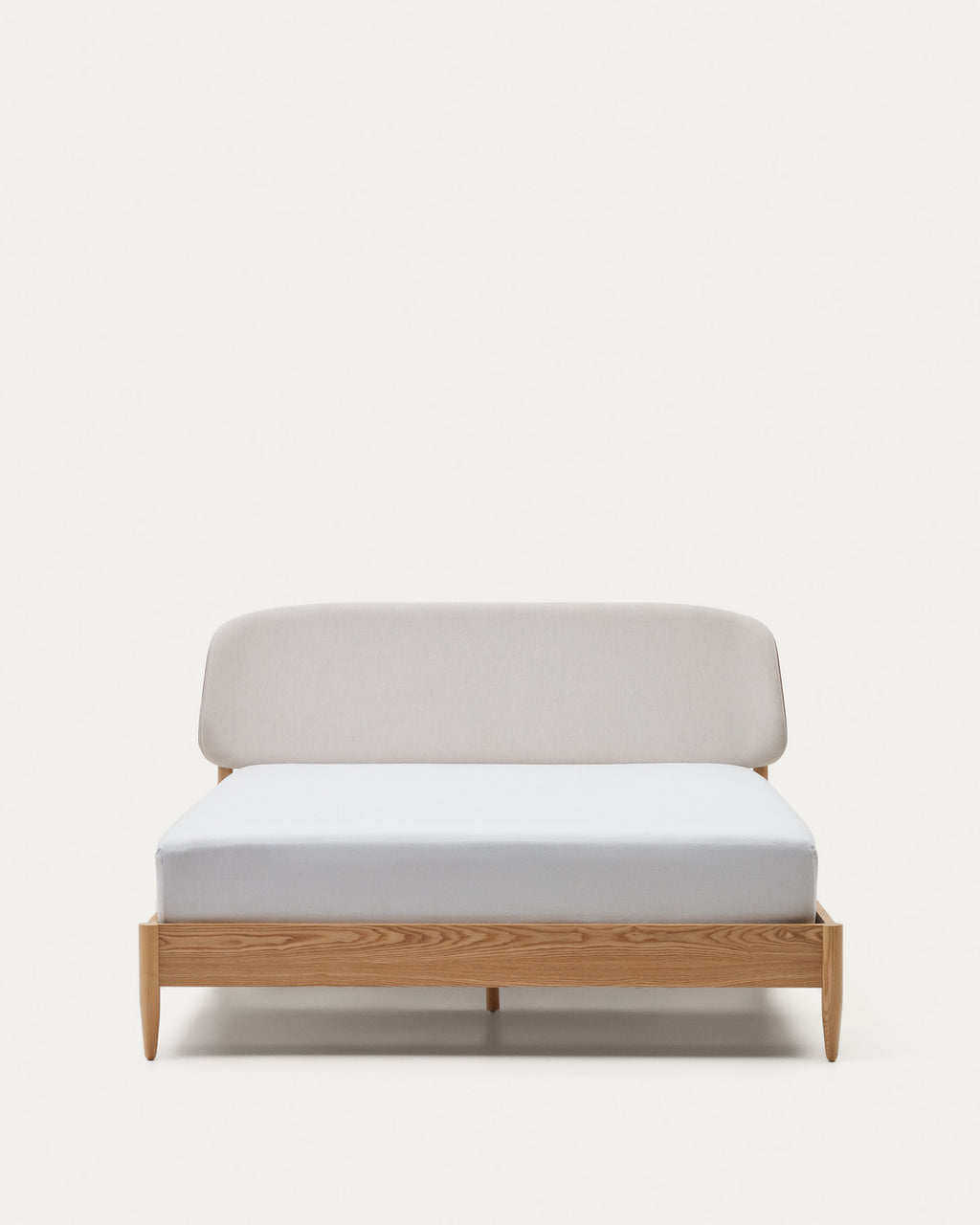 Japandi Bett Octavia – Eschenfurnier, Weiß, 180 × 200 cm – weitere Ansicht