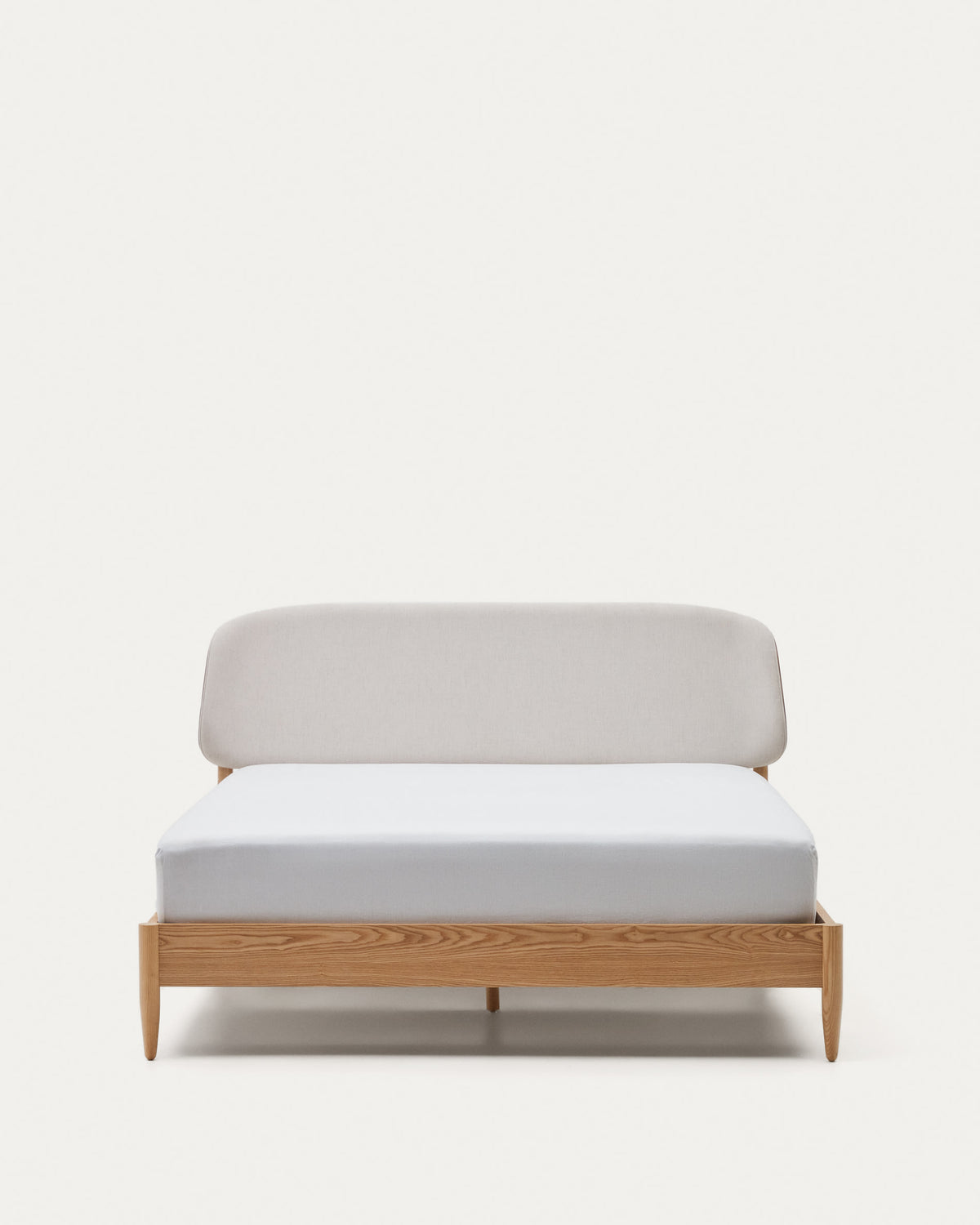 Japandi Bett Octavia – Eschenfurnier, Weiß, 180 × 200 cm – weitere Ansicht