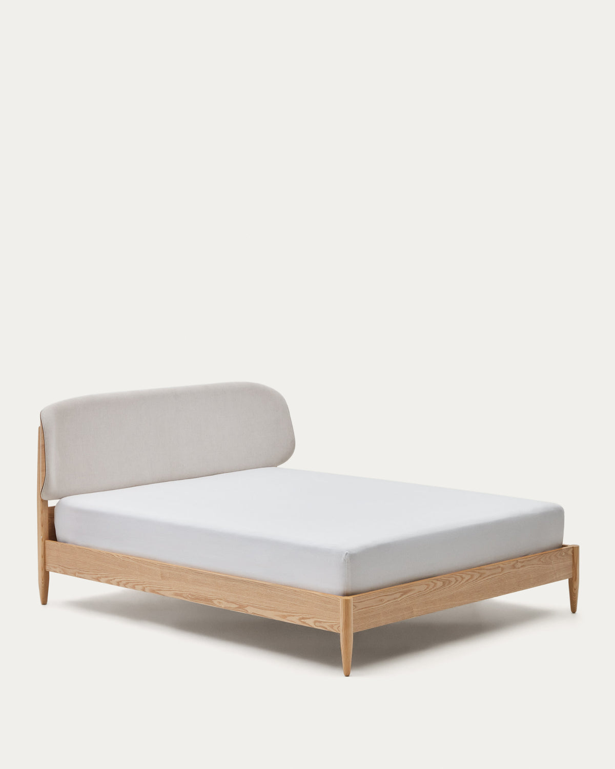 Japandi Bett Octavia – Eschenfurnier, Weiß, 180 × 200 cm – weitere Ansicht