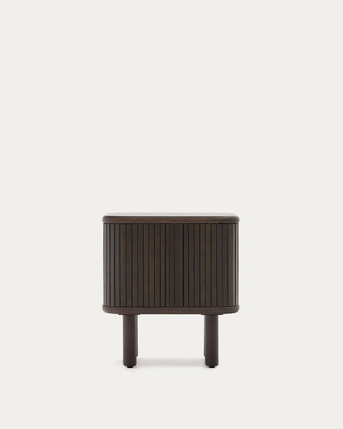 Japandi Nachttisch Mailen – Eschenfurnier, Schwarz, 50 × 55 cm – Produktansicht