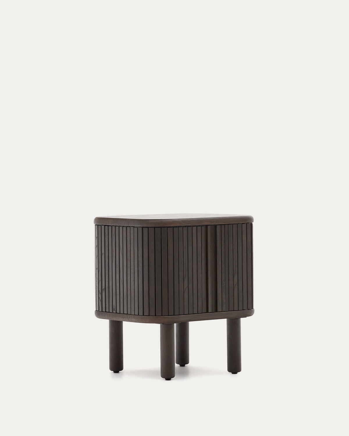 Japandi Nachttisch Mailen – Eschenfurnier, Schwarz, 50 × 55 cm – weitere Ansicht