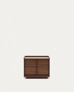 Japandi Nachttisch Onix – Walnussfurnier, Dunkelbraun, 60 × 47 cm – Produktansicht