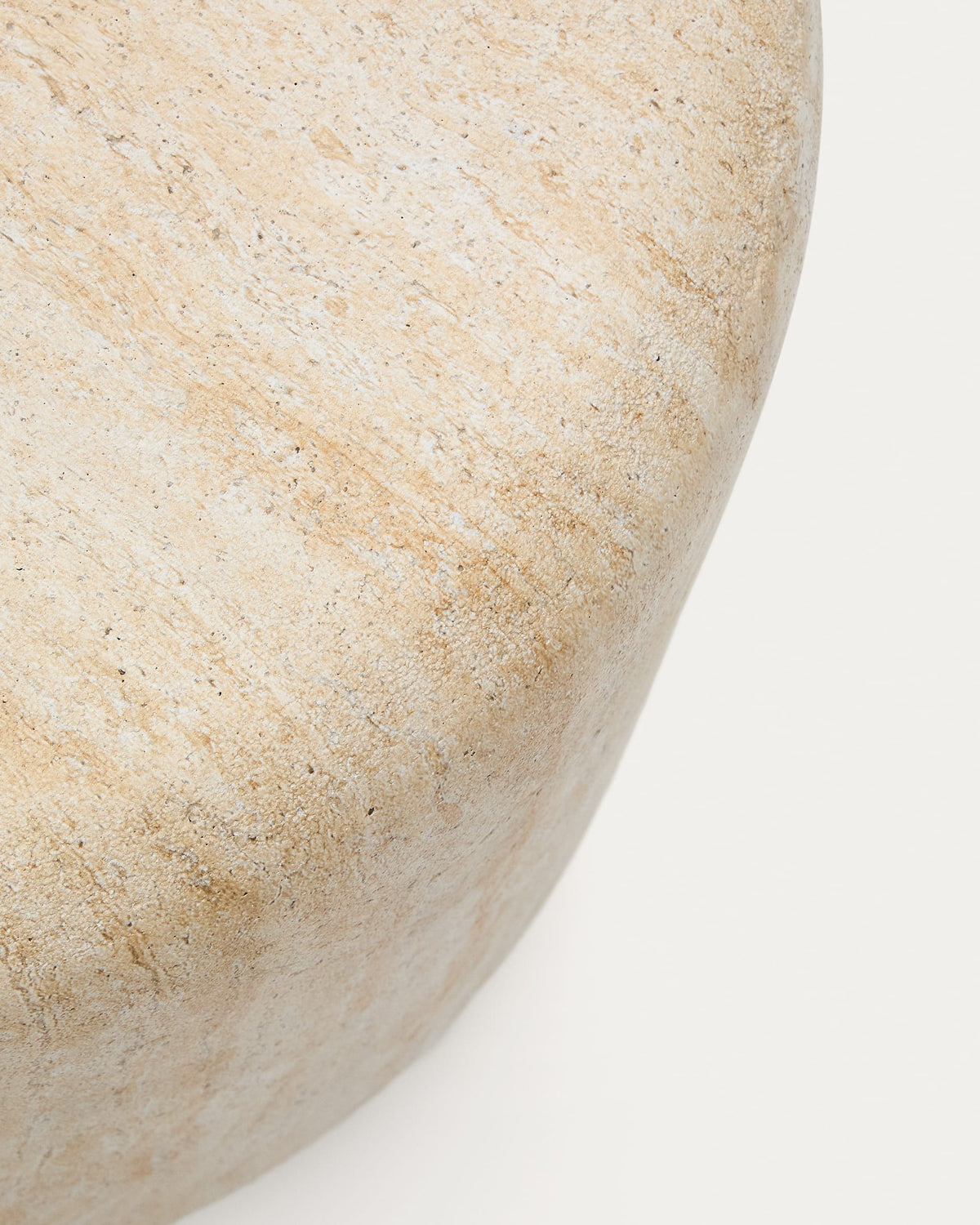 Japandi Beistelltisch Drasi – Zement, Beige, Ø 60 cm – weitere Ansicht