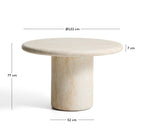 Japandi Esstisch Drasi – Zement, Beige, Ø 122 cm – weitere Ansicht