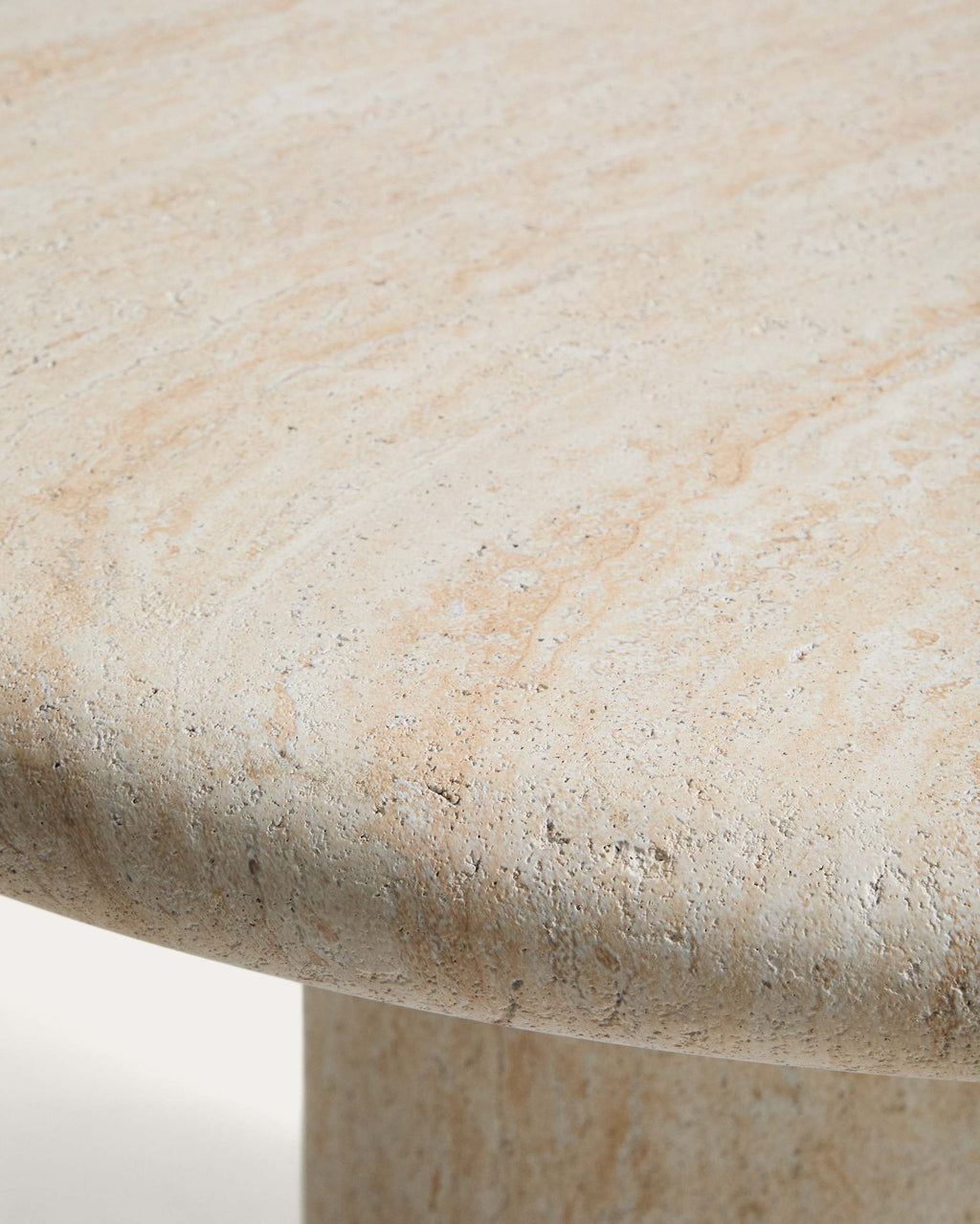 Japandi Esstisch Drasi – Zement, Beige, Ø 122 cm – weitere Ansicht