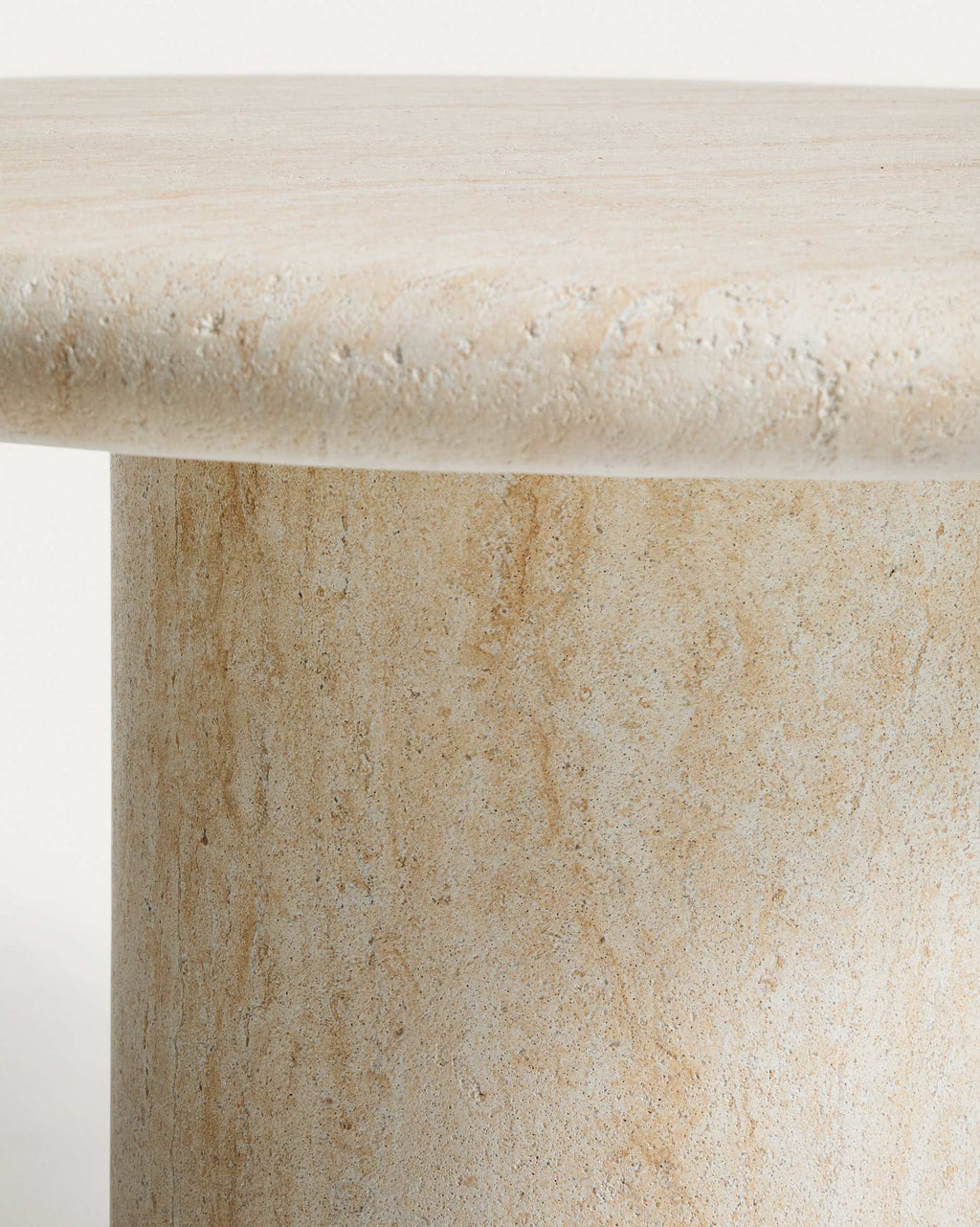 Japandi Esstisch Drasi – Zement, Beige, Ø 122 cm – weitere Ansicht