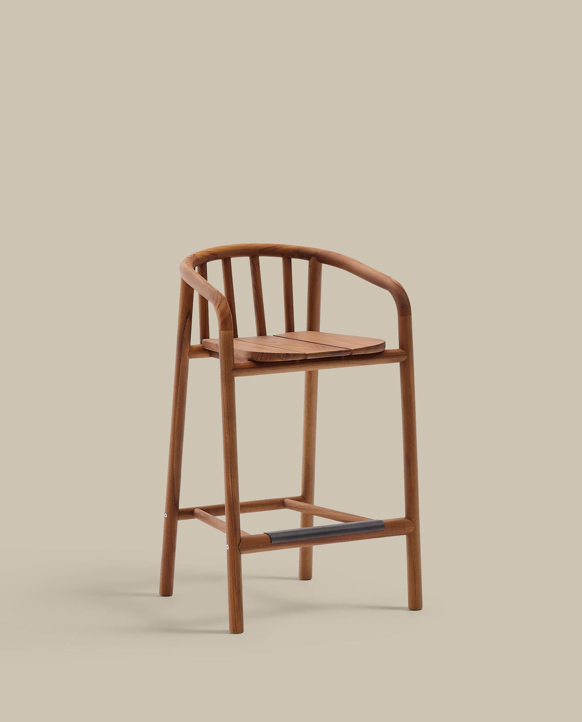 Japandi Hocker Turqueta – Teakholz, Braun, 65 cm – weitere Ansicht