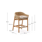 Japandi Hocker Galea – Teakholz, Beige, 65 cm – weitere Ansicht