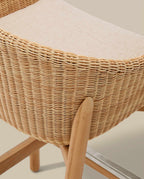 Japandi Hocker Galea – Teakholz, Beige, 65 cm – weitere Ansicht