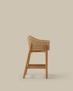 Japandi Hocker Galea – Teakholz, Beige, 65 cm – weitere Ansicht