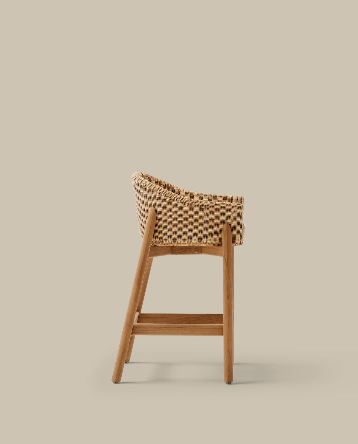 Japandi Hocker Galea – Teakholz, Beige, 65 cm – weitere Ansicht