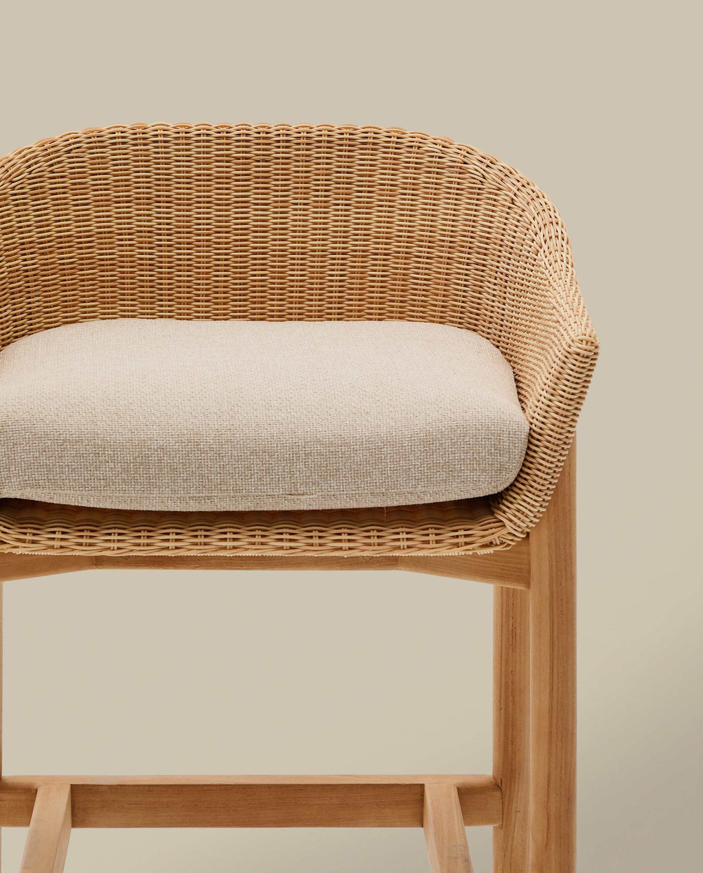 Japandi Hocker Galea – Teakholz, Beige, 75 cm – weitere Ansicht