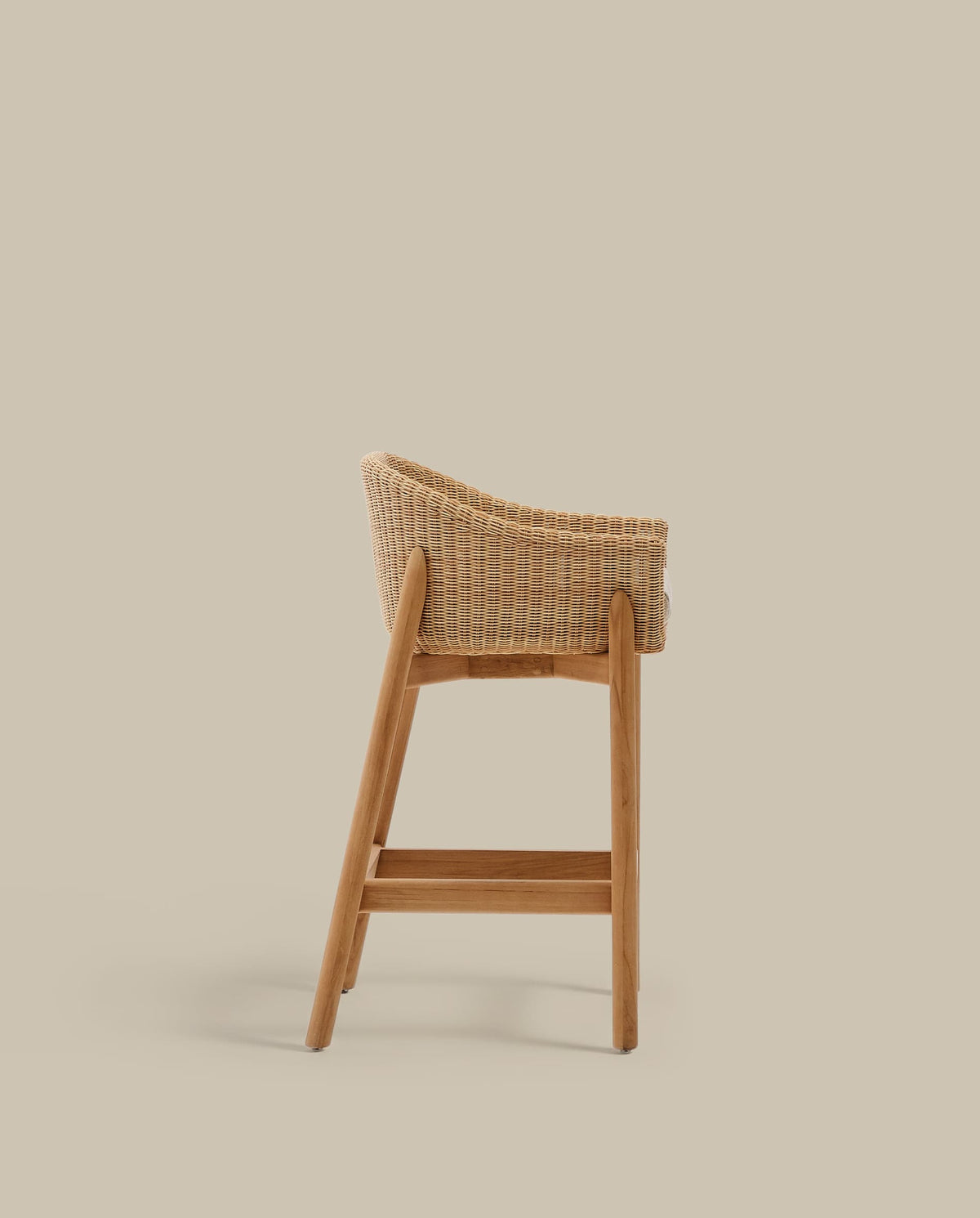 Japandi Hocker Galea – Teakholz, Beige, 75 cm – weitere Ansicht